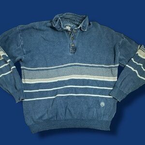 BLUE WILLIES sweater polo knit indigo dyed 100% cotton made in denmark blue XL